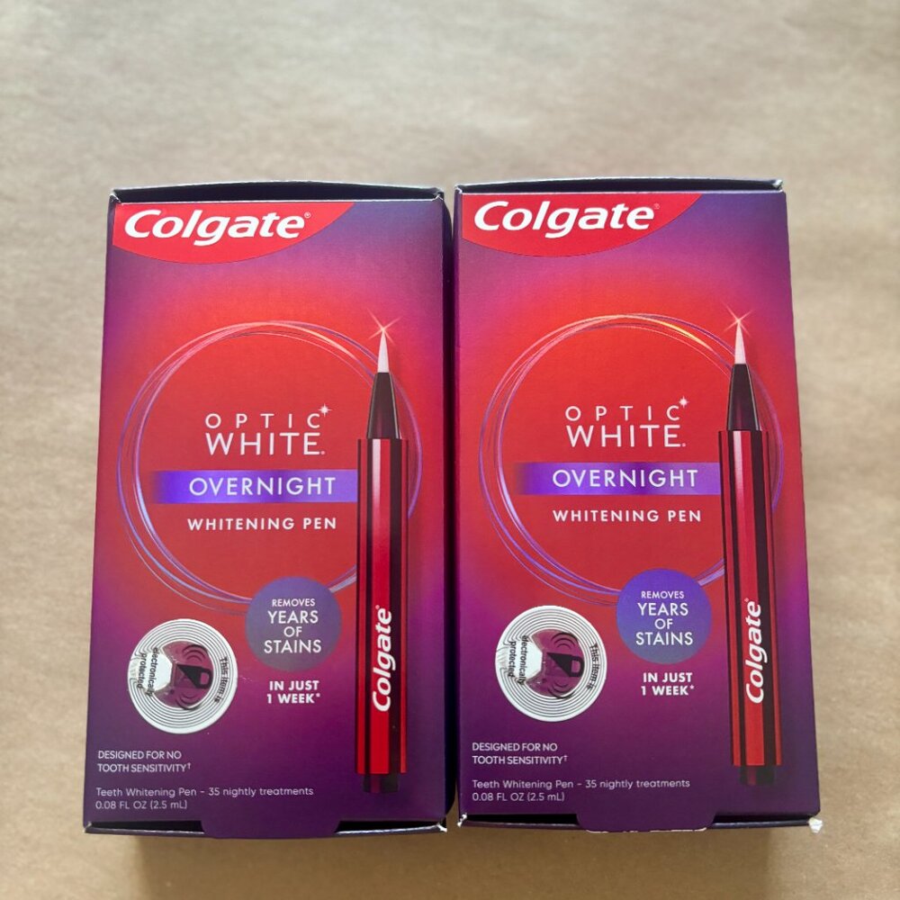 (2) Colgate Optic White Overnight Whitening Pen EXPDate: 12/2025